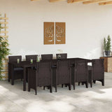 Garden Dining Set 9 pcs Brown Polypropylene 3378740