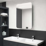 LED Bathroom Mirror Cabinet Concrete Grey 60x11x80 cm 326502