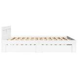 Bed Frame with Drawer 2 pcs White 137 x 188 cm Engineered Wood 3402857