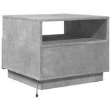 Coffee Table with LED Lights Concrete Grey 50x49x40 cm 839829