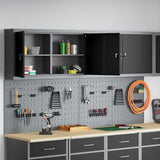 Tool Cabinet Set with Shelf 6 pcs Black Powder-Coated Steel 3321402