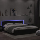 ZNTS Bed Frame with LED without Mattress Black 200x200 cm 3207582