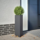 ZNTS Garden Planters 2 pcs Anthracite Triangular 30x26x75 cm Steel 851148