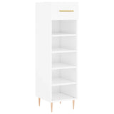 Shoe Cabinet High Gloss White 30x35x105 cm Engineered Wood 829662