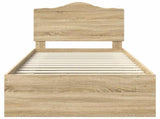 Bed Frame with Headboard Sonoma Oak 90 x 200 cm Solid Pine Wood 3413355