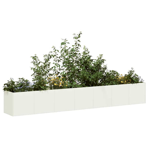 ZNTS Planter White 280x40x40 cm Cold-rolled Steel 860690