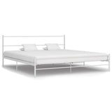 284698 Bed Frame without Mattress White Metal 200x200 cm