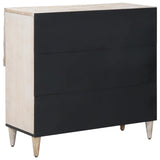 Sideboard with Storage White 80 x 33.5 x 75 cm Solid Mango Wood 4018395