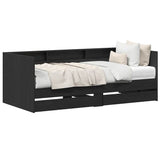 Day Bed with Drawer Grey 90 x 200 cm Engineered Wood 3345120