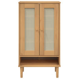 Shoe Cabinet SENJA Rattan Look Brown 59.5x35x107 cm Solid Wood 358049