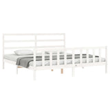 Bed Frame without Mattress White 200x200 cm Solid Wood Pine 3191927