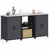 Kitchen Storage Set HATTEM 3 pcs Anthracite Cold-rolled Steel 3392696