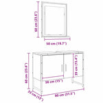 Bathroom Furniture Set with Storage 2 pcs Brown 80 x 33 x 60 cm 3334331