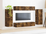 TV Cabinet Set 8 pcs Smoked Oak Engineered Wood 3409137