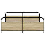 Metal Bed Frame without Mattress Sonoma Oak 200x200 cm 3318655