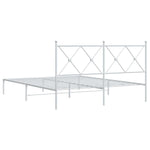 Metal Bed Frame without Mattress with Headboard White 160x200cm 376554