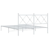 Metal Bed Frame without Mattress with Headboard White 160x200cm 376554