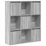 Bookcase Grey Sonoma 89x24x101.5 cm Engineered Wood 860405