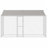 Dog Cage with Roof Silver 400 x 200 x 256 cm Steel and PE 3368301