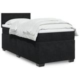 Box Spring Bed with Mattress Black 100x200 cm Velvet 3286230