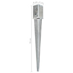 ZNTS Ground Spikes 12 pcs Silver 8x8x76 cm Galvanised Steel 145409
