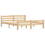 Bed Frame Natural wood Solid pinewood and plywood Double Durable 322065