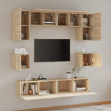 8 Piece TV Cabinet Set Sonoma Oak Engineered Wood 3114408