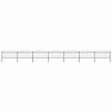 Garden Fence with Spear Top Steel 1248x150 cm Black 277736