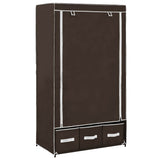 Wardrobe Brown Non-woven fabric Medium Collapsible Wardrobe 282458