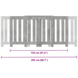Radiator Cover Concrete Grey 205x21.5x83.5 cm Engineered Wood 852765