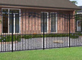 Garden Fence KAMPEN with Spear Top Black 240x175cm Steel 151088
