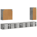 TV Wall Cabinet Set Wall-mounted 6 pcs Concrete Grey 3408946