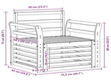 Outdoor Sofa Set Solid Acacia Wood White 3439096