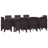 Garden Dining Set 9 pcs Brown Polypropylene 3378577