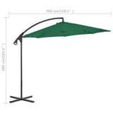 Cantilever Garden Parasol Green Polyester Large Tiltable 44873