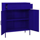 Storage Cabinet Navy Blue Steel Medium Storage Cabinet 336154