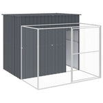 Dog House with Run Anthracite 214x253x181 cm Galvanised Steel 3189119
