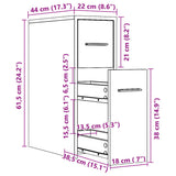 Narrow Bathroom Cupboard with Wheels Old Wood Engineered Wood 855284
