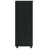 Rolling Cabinet with Drawers MOSS Black Solid Wood Pine 4015786