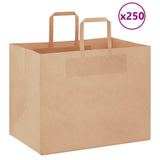 Paper Bags 250 pcs with Handles Brown 32x22x24 cm 4101819