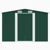 Garden Shed 257x298x178 cm Metal Green 143340