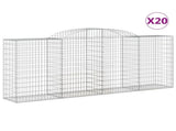 Arched Gabion Baskets 20 pcs 300x50x120/140 cm Galvanised Iron 3146733