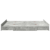 Storage Bed Frame Concrete Grey 135 x 190 cm Engineered Wood 3335320