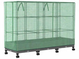 Garden Planter with Greenhouse Cover&Wheels 3 pcs Light Grey PP 3423064