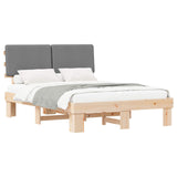Bed Frame with Upholstered Headboard Light Grey 150 x 200 cm 877339
