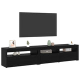 TV Cabinets 2 pcs Black oak 195 x 35 x 40 cm Engineered wood 3332494