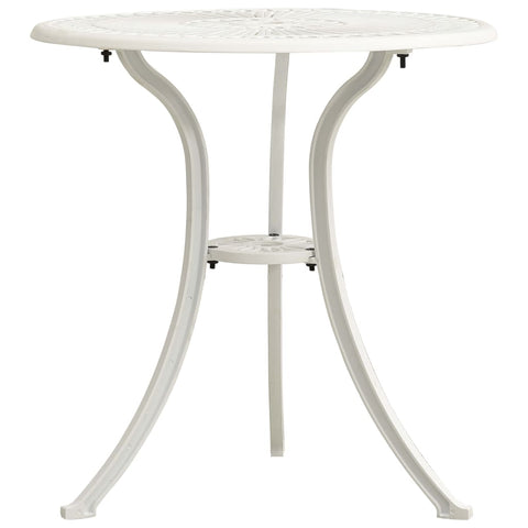 ZNTS Garden Table White 62x62x65 cm Cast Aluminium 315581