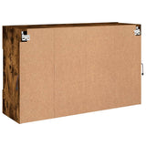TV Wall Cabinet with LED Lights Smoked Oak 98,5x30x60,5 cm 837110