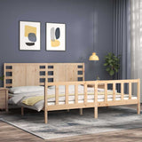 Bed Frame without Mattress 200x200 cm Solid Wood Pine 3192836