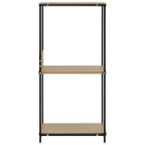 Small Straight Book Shelf Black and Oak 33.5x39.6x79.7 cm Engineered Wood 288233